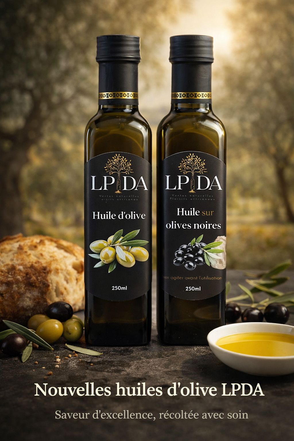 L’huile aux olives noires : un goût intense et raffiné